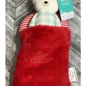 Pillowfort Polar Bear Mini Plush With Red Sleeping Bag Stuffed Animal